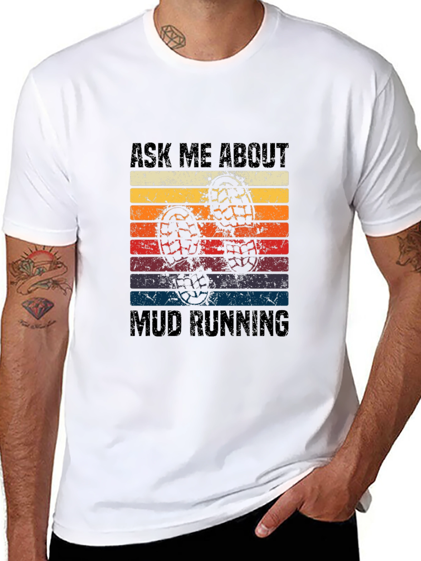 Mud Running Retro T-Shirt