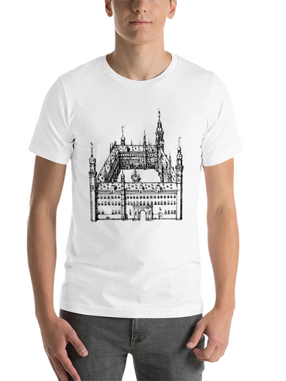 Black T-Shirt with Building Print