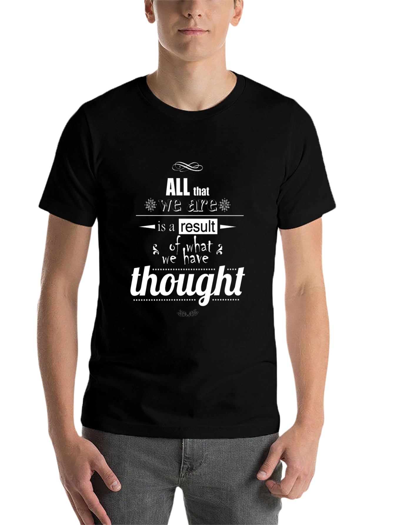 Inspirational Quote Black T-Shirt - Thought Matters Tee