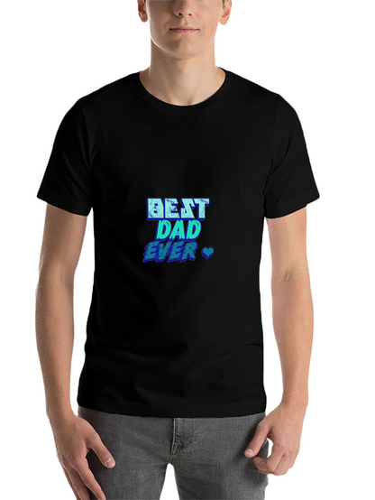 Best Dad Ever T-Shirt - Blue Graphic Print