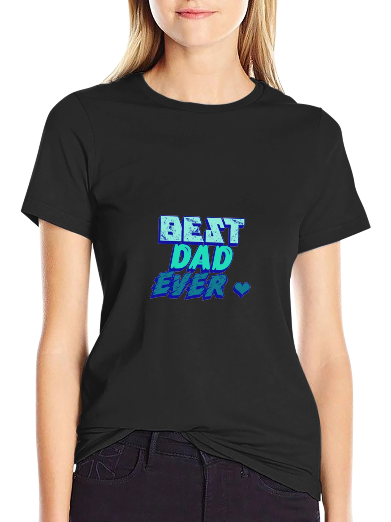 Best Dad Ever T-Shirt - Blue Graphic Print