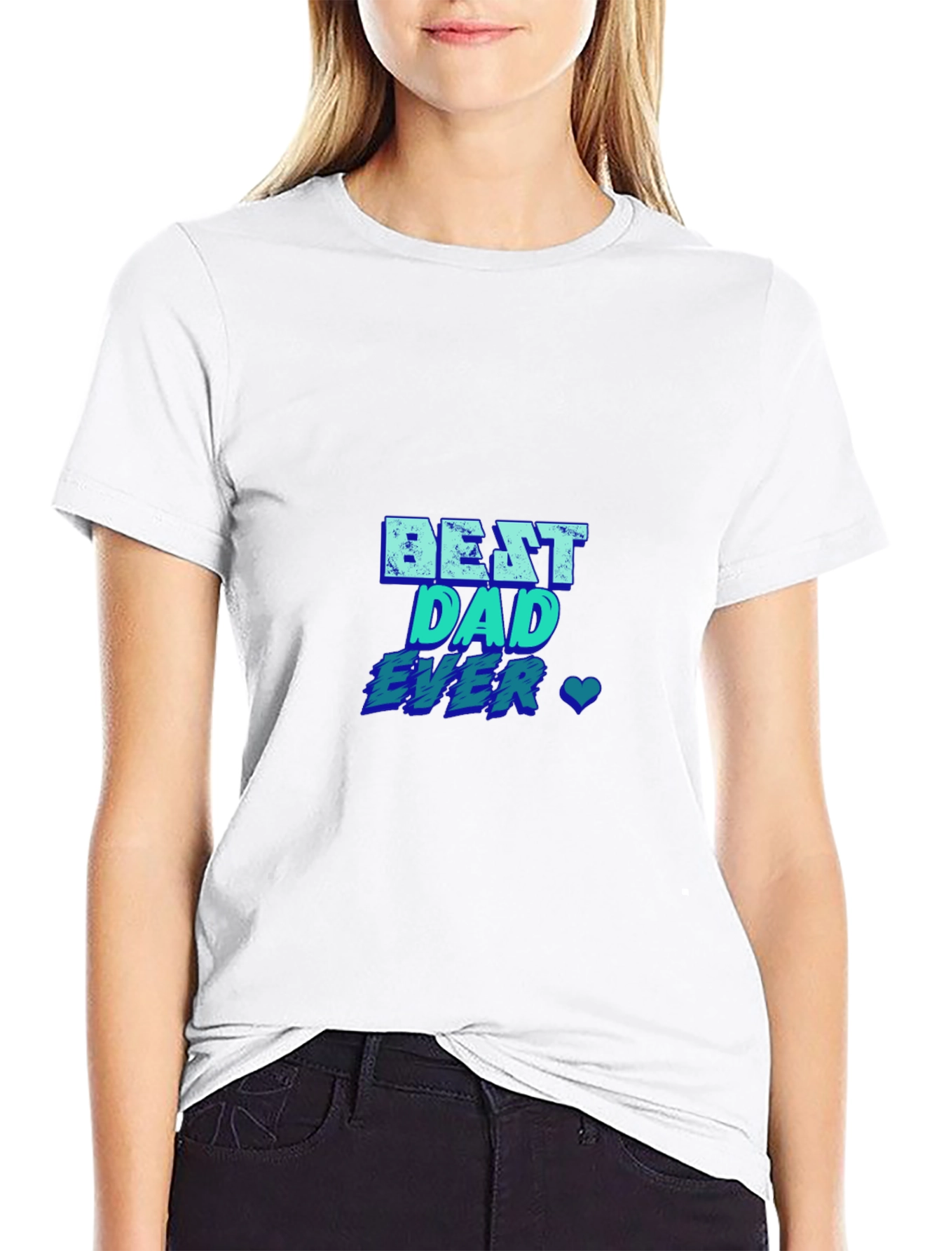 Best Dad Ever T-Shirt - Blue Graphic Print