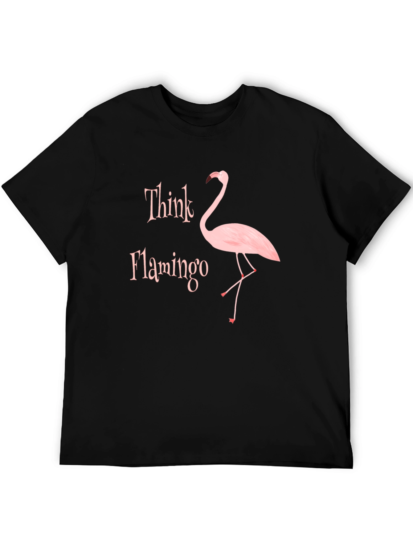 Think Flamingo Black Graphic T-Shirt