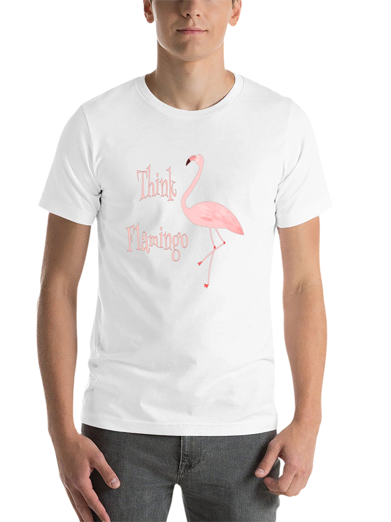 Think Flamingo Black Graphic T-Shirt