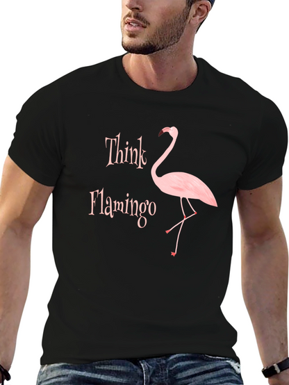 Think Flamingo Black Graphic T-Shirt