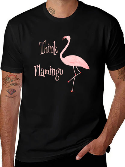 Think Flamingo Black Graphic T-Shirt