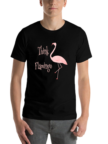 Think Flamingo Black Graphic T-Shirt