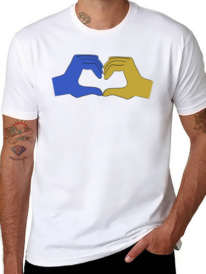 Ukraine Heart Hands Graphic Tee - Black Unisex T-Shirt