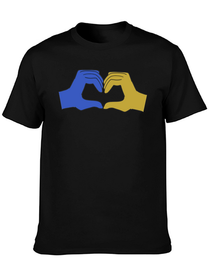 Ukraine Heart Hands Graphic Tee - Black Unisex T-Shirt