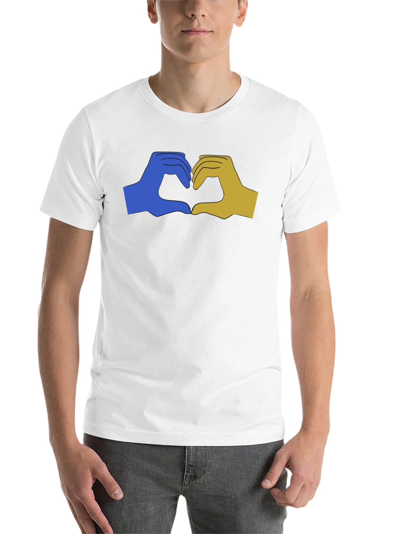 Ukraine Heart Hands Graphic Tee - Black Unisex T-Shirt