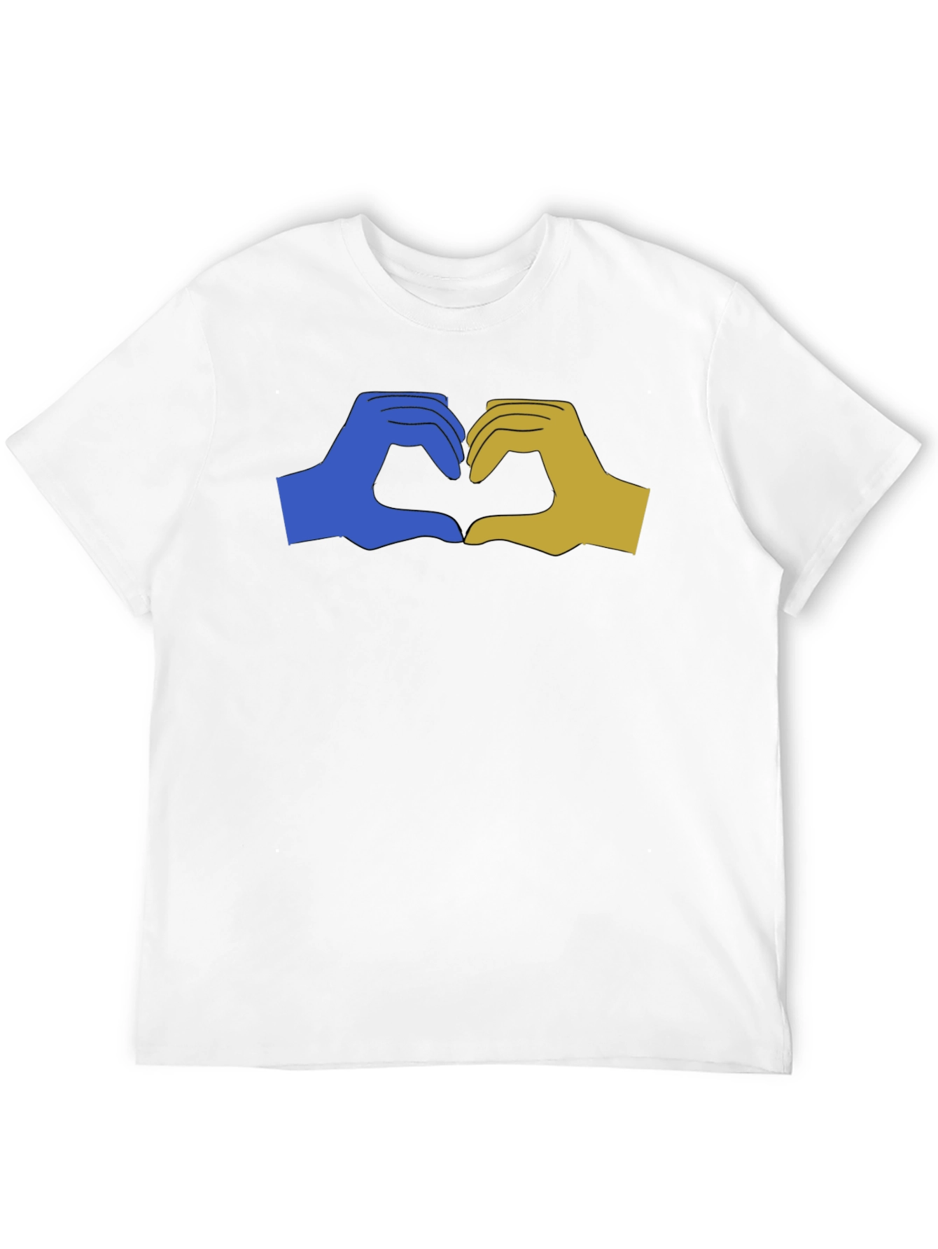 Ukraine Heart Hands Graphic Tee - Black Unisex T-Shirt