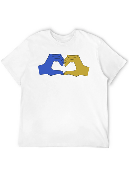 Ukraine Heart Hands Graphic Tee - Black Unisex T-Shirt