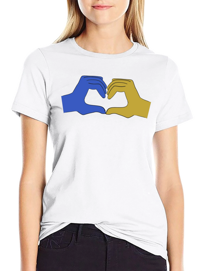 Ukraine Heart Hands Graphic Tee - Black Unisex T-Shirt