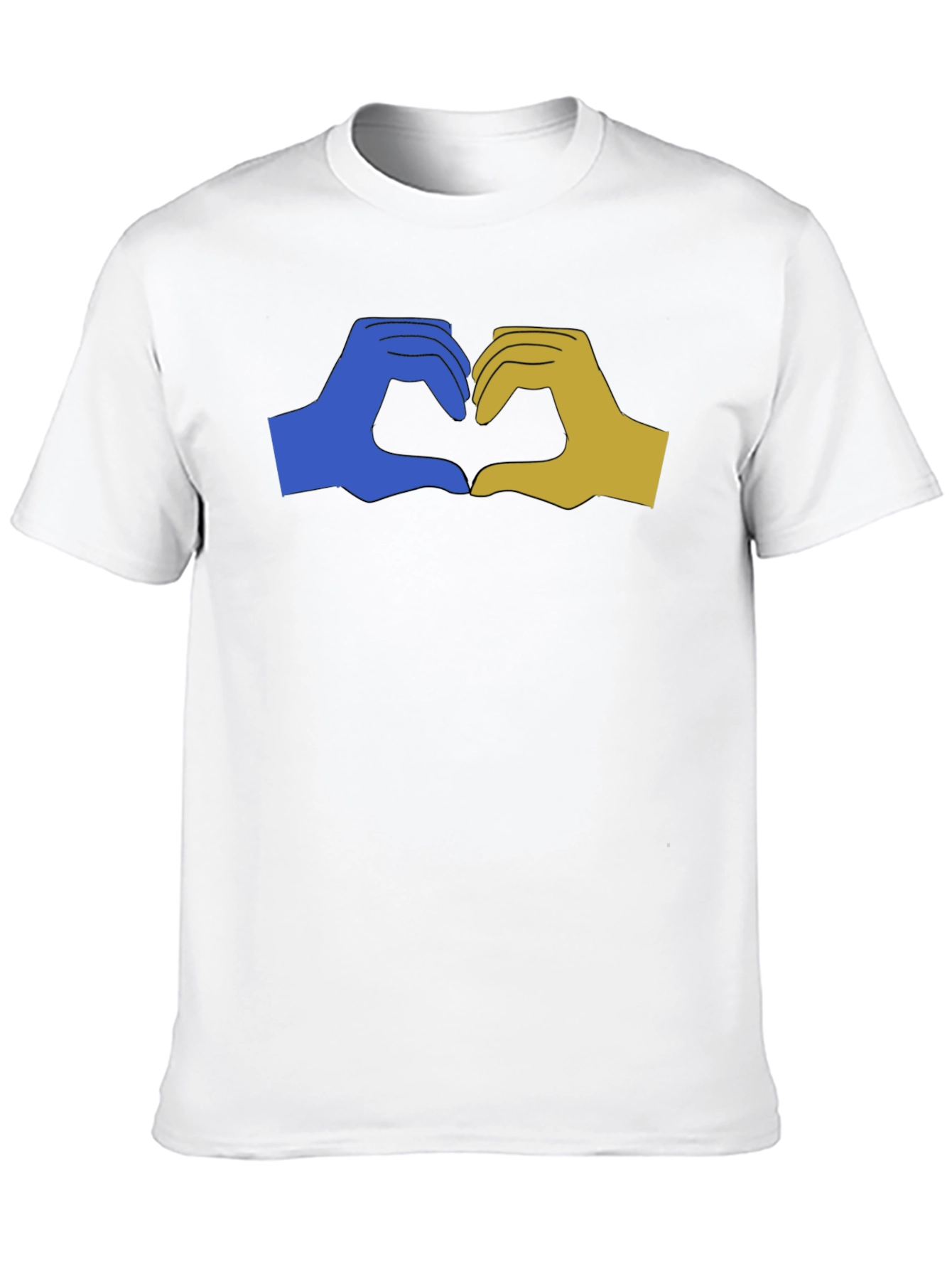 Ukraine Heart Hands Graphic Tee - Black Unisex T-Shirt