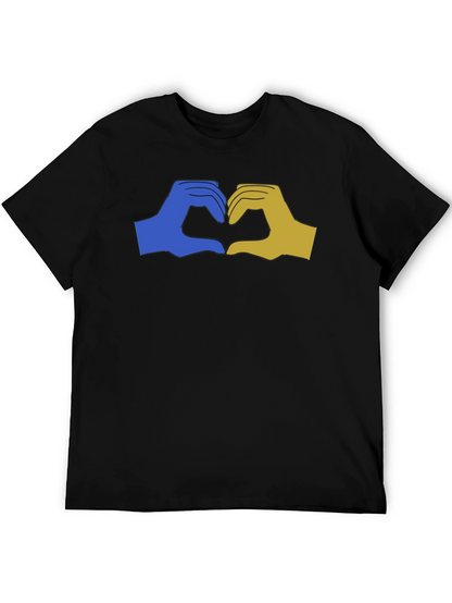 Ukraine Heart Hands Graphic Tee - Black Unisex T-Shirt