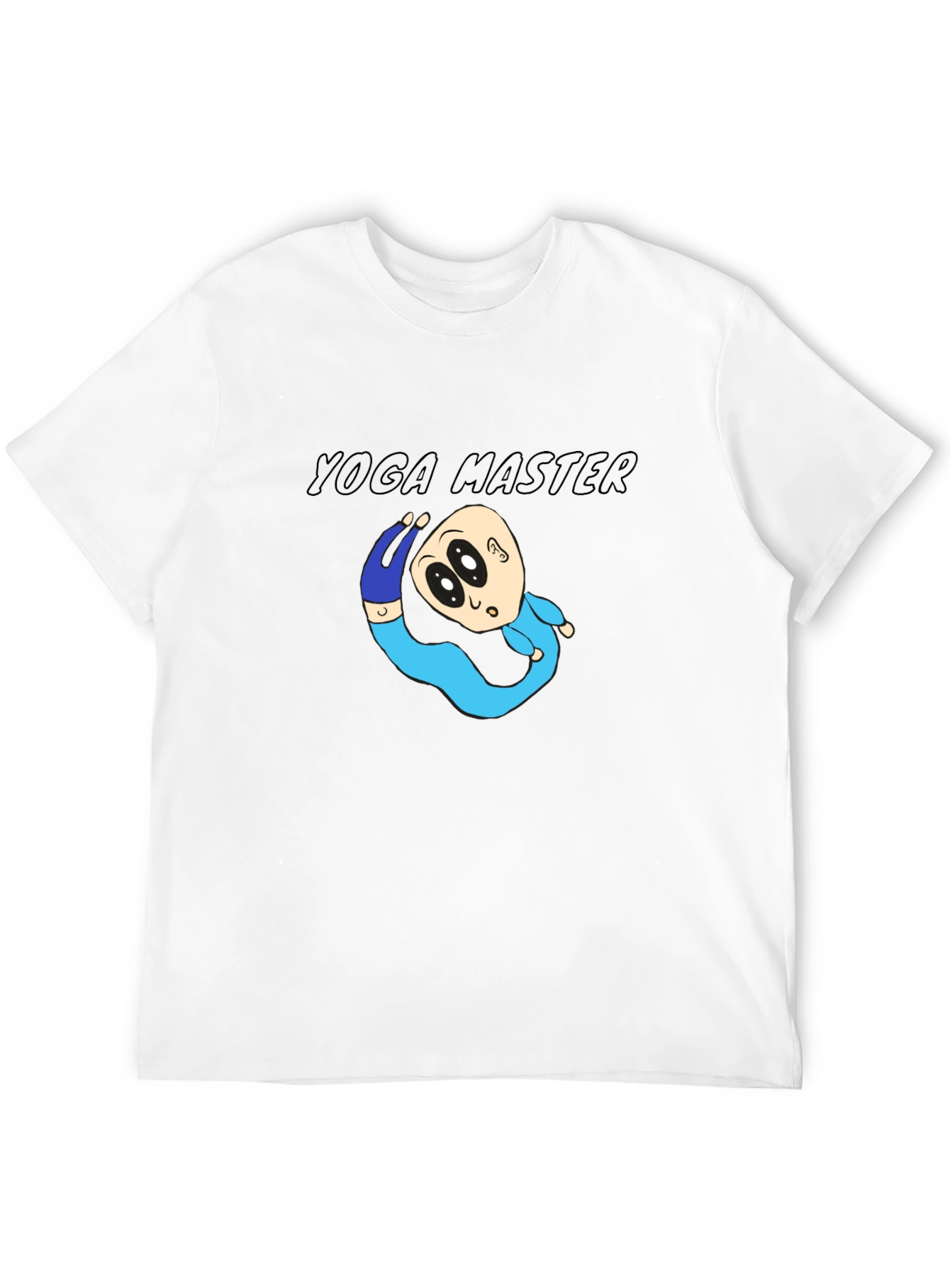Yoga Master Cartoon Black T-Shirt