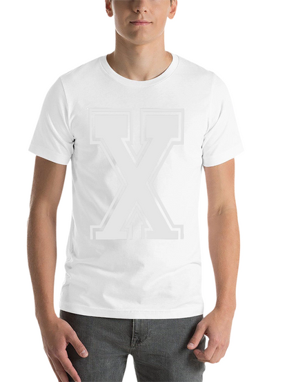 Bold Letter X Graphic Tee - Black Cotton Blend