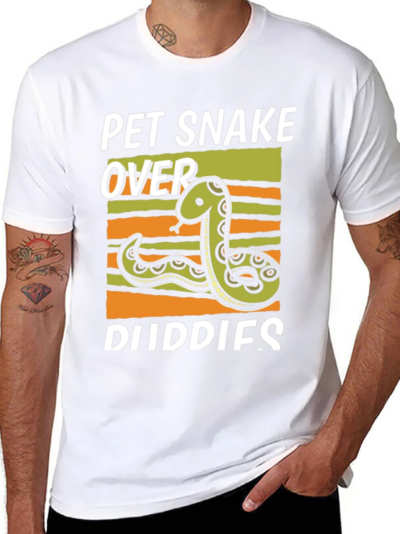 Pet Snake Over Buddies Graphic T-Shirt
