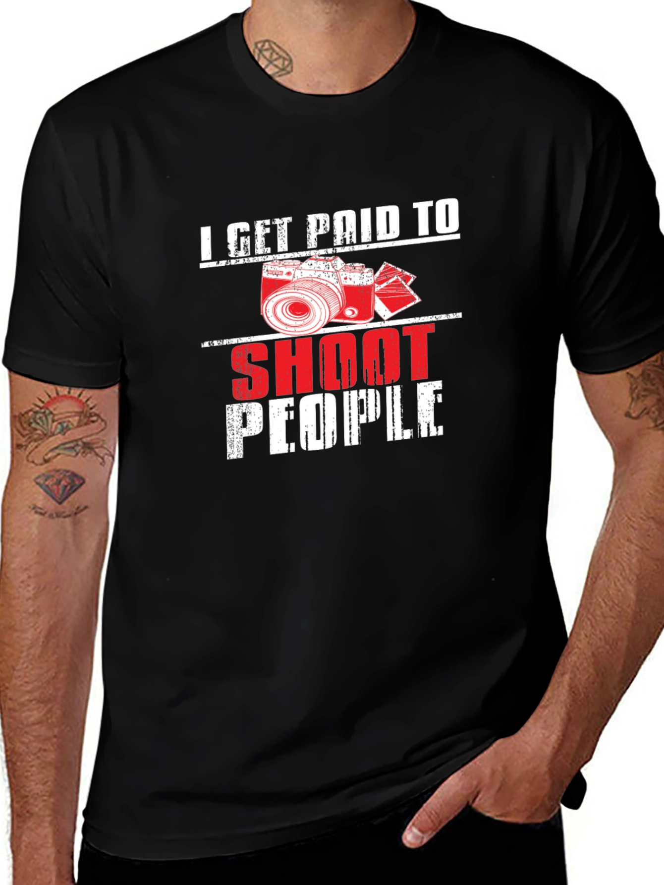 I Get Paid to Shoot People Black T-Shirt