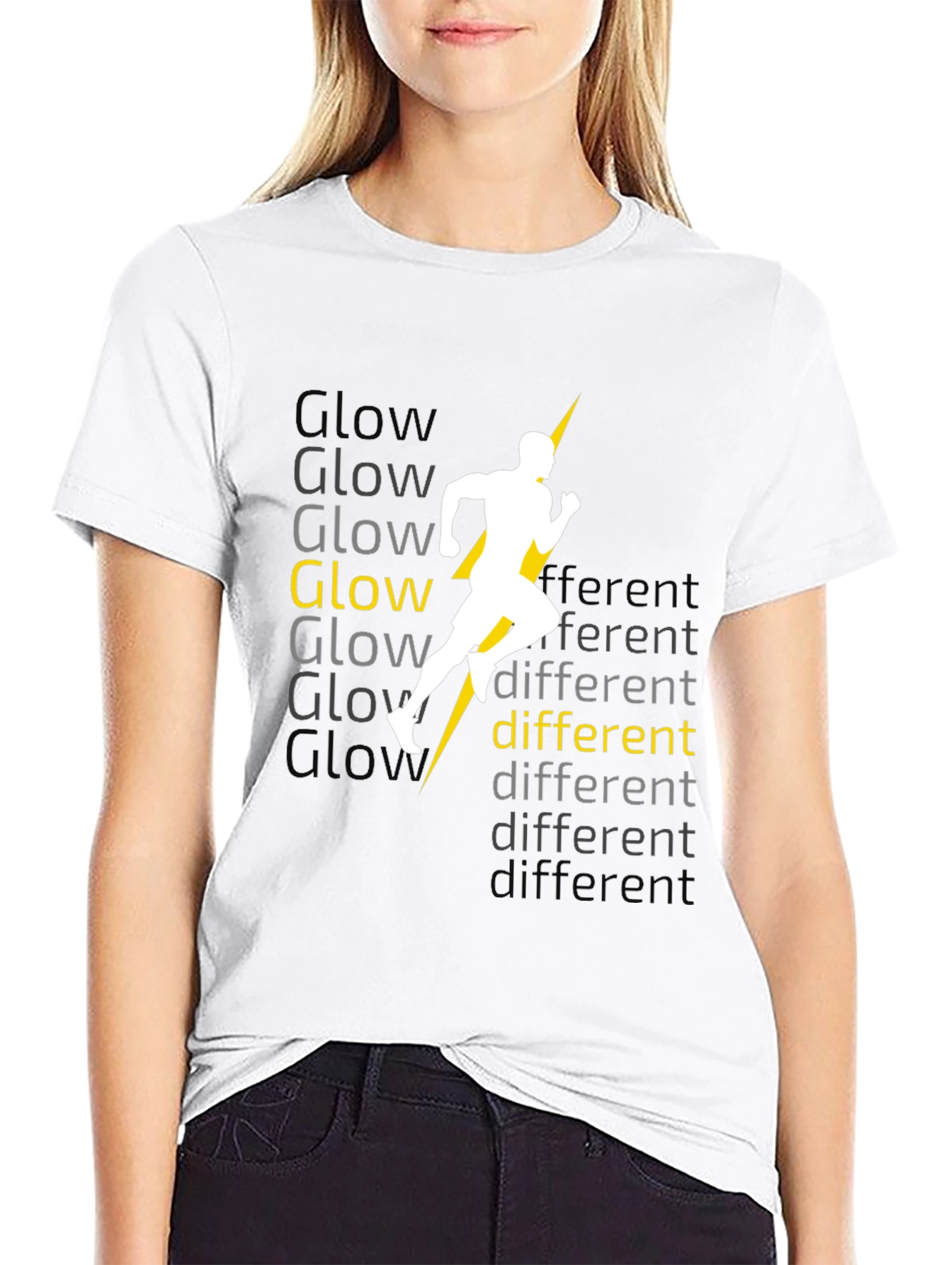 Glow Different Black Graphic Tee