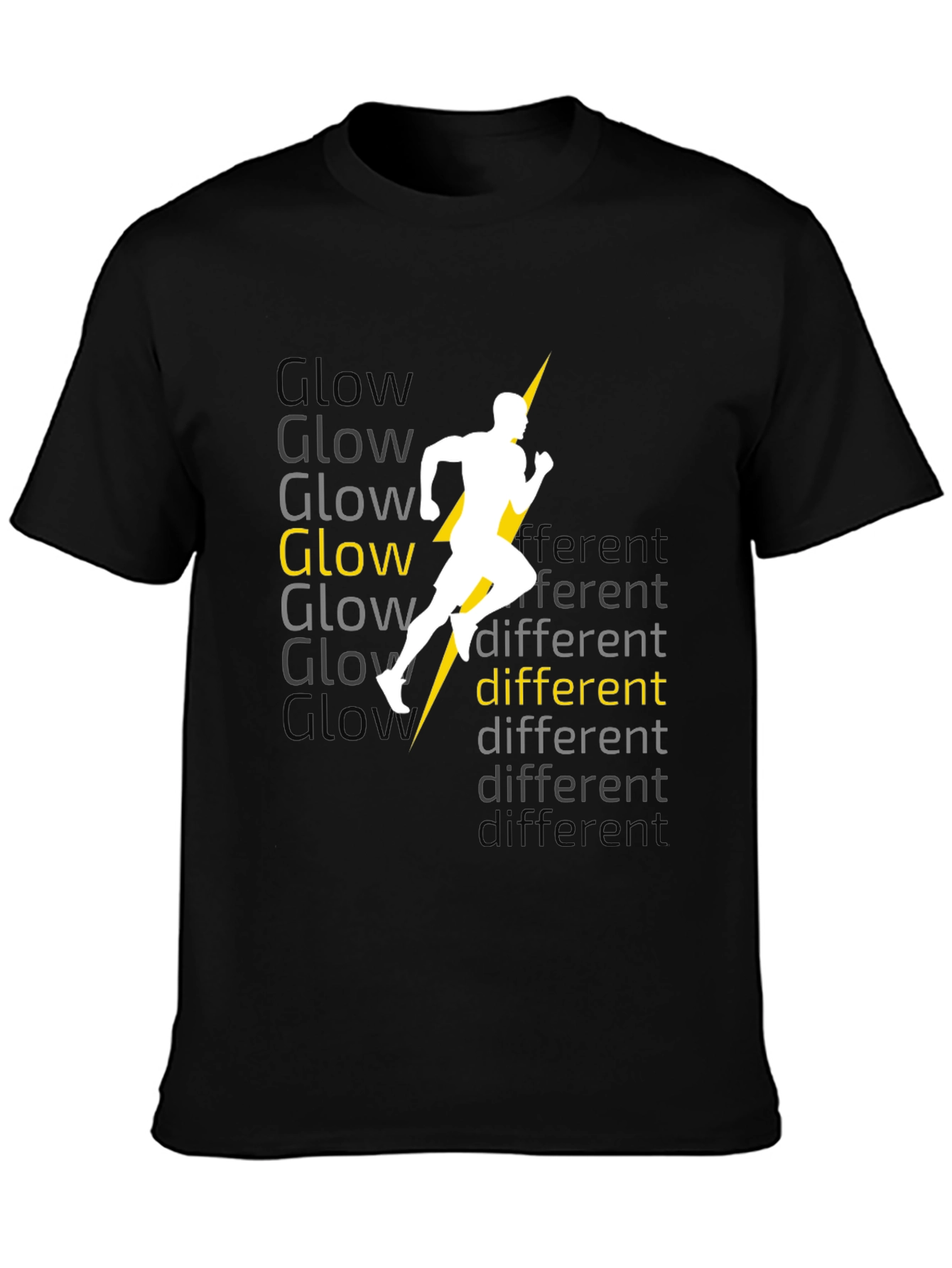 Glow Different Black Graphic Tee