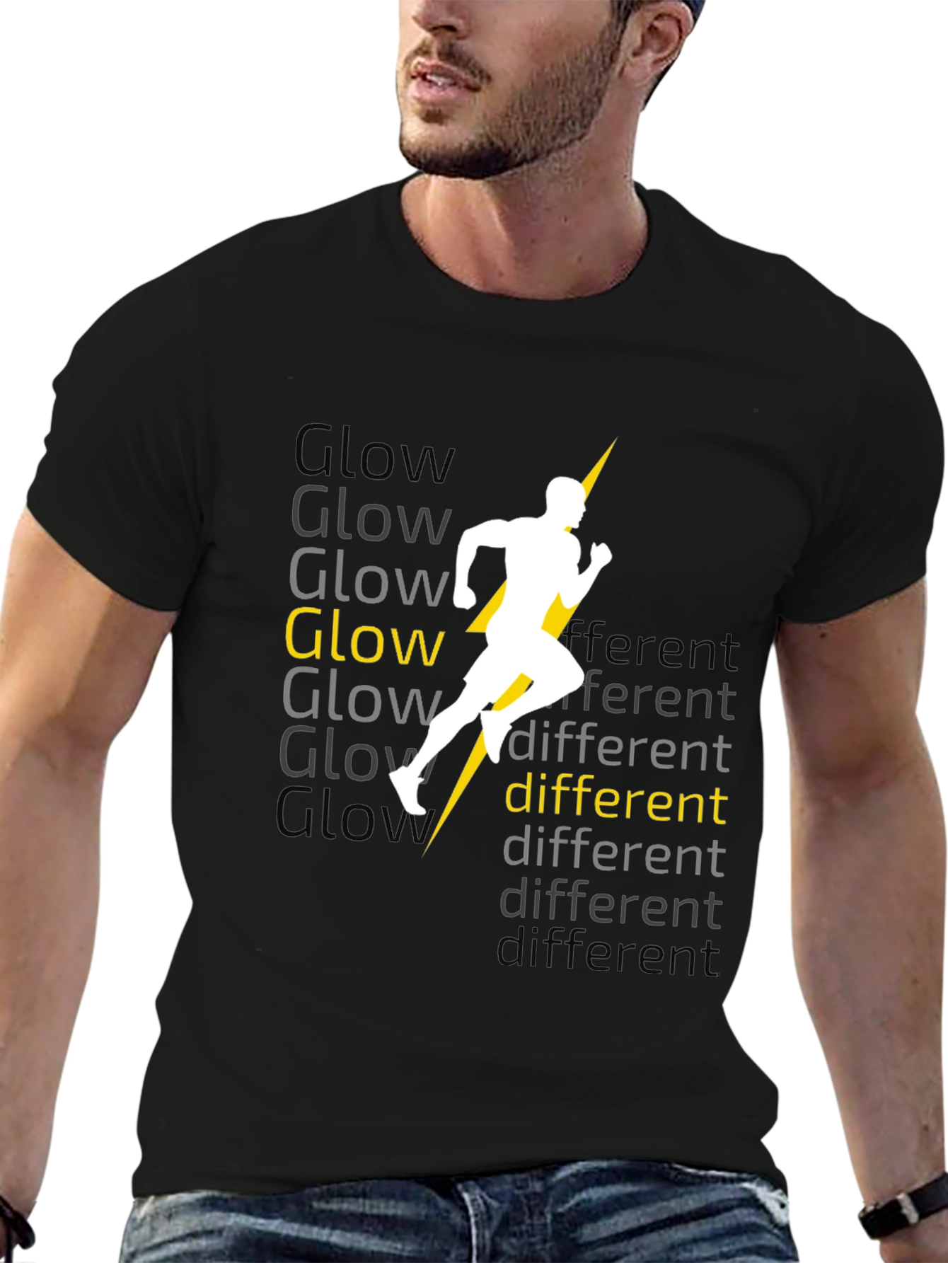 Glow Different Black Graphic Tee