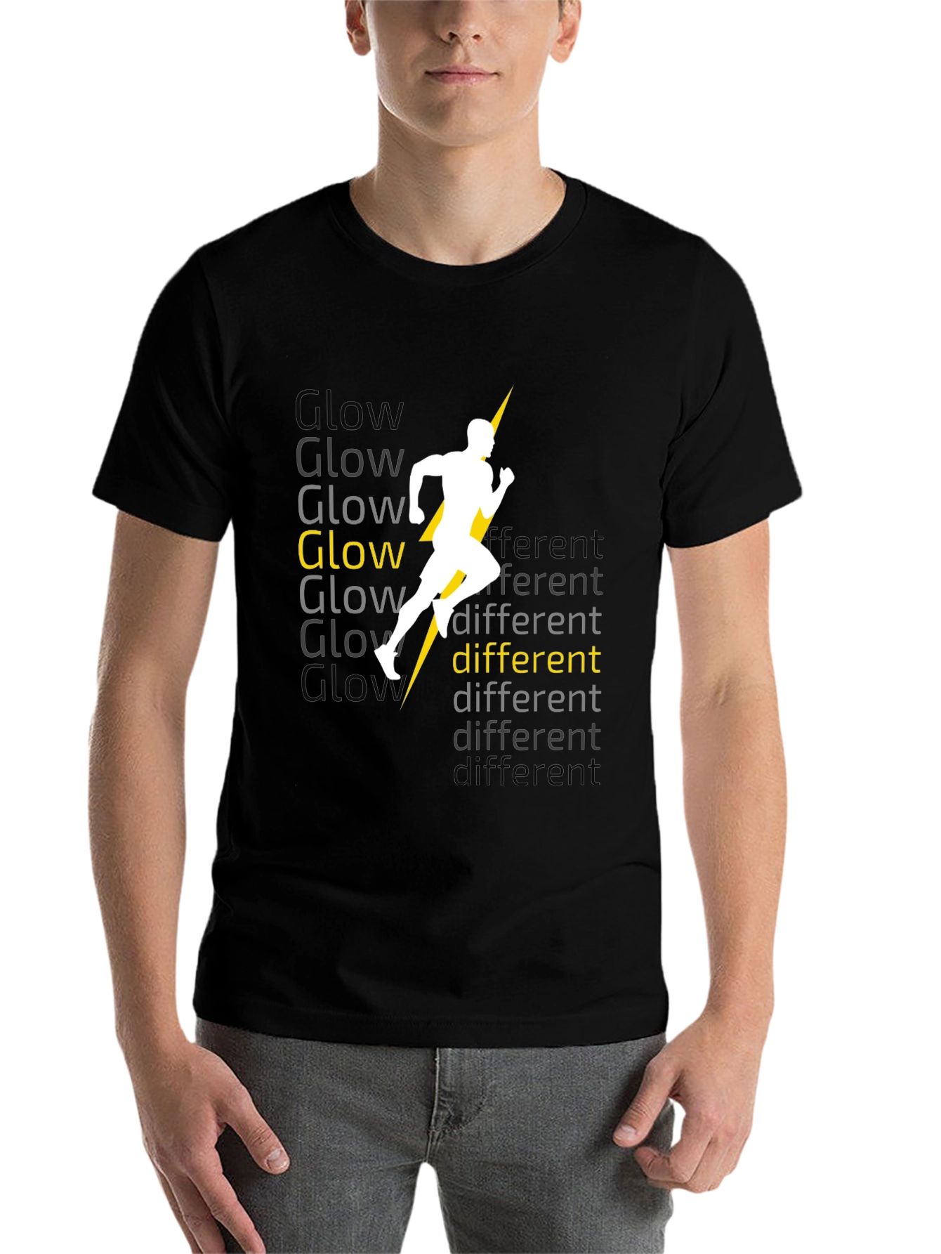 Glow Different Black Graphic Tee