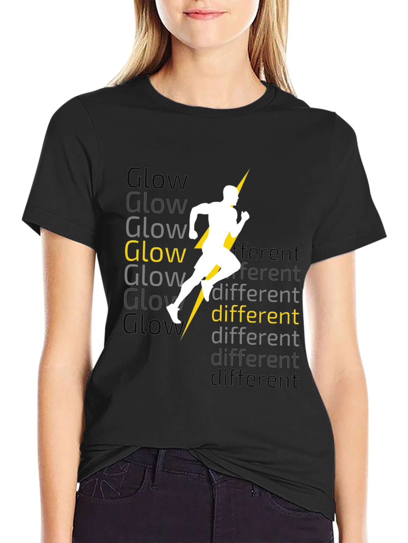 Glow Different Black Graphic Tee