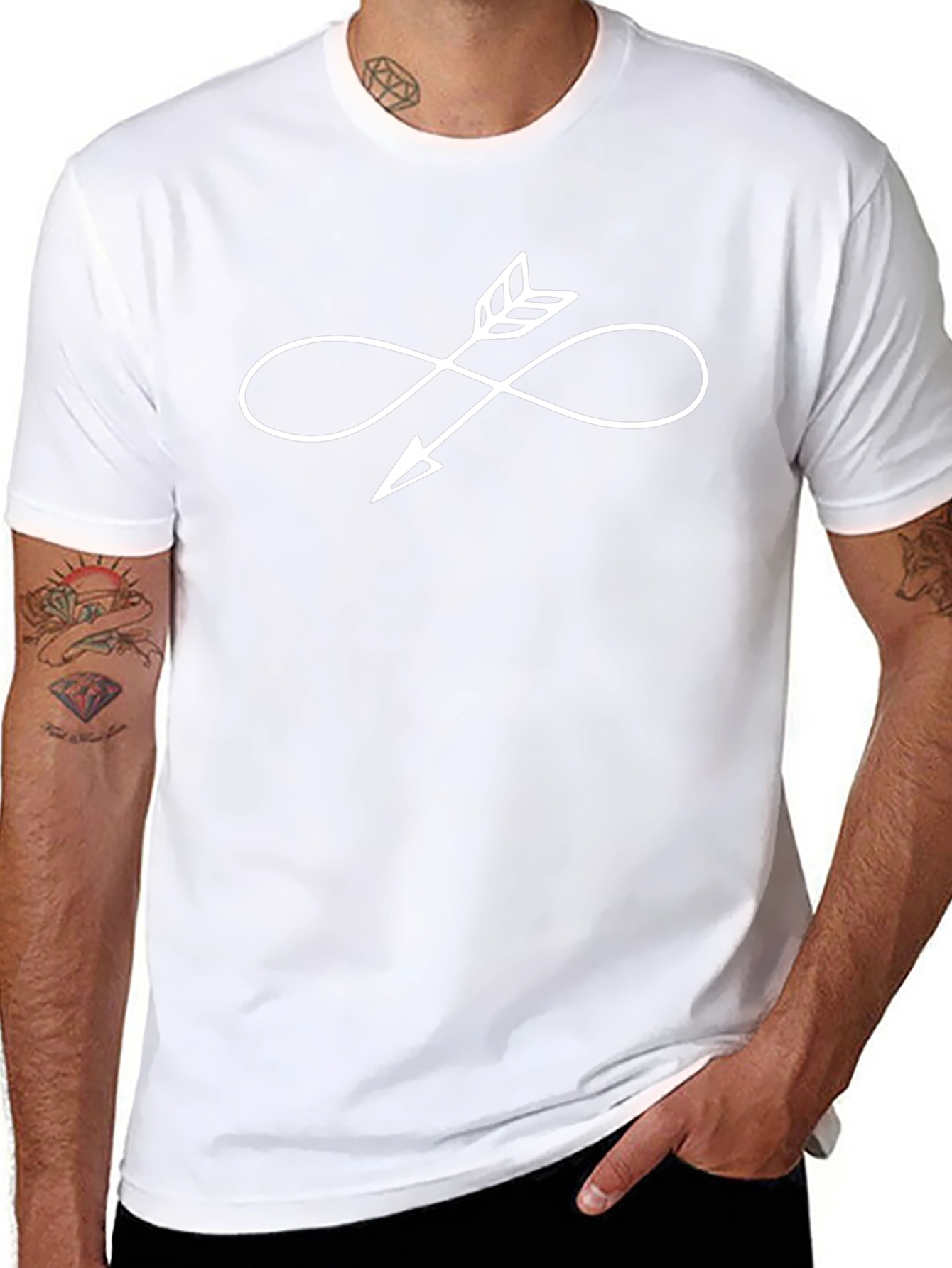 Infinity Arrow Graphic T-Shirt - Casual Black Tee