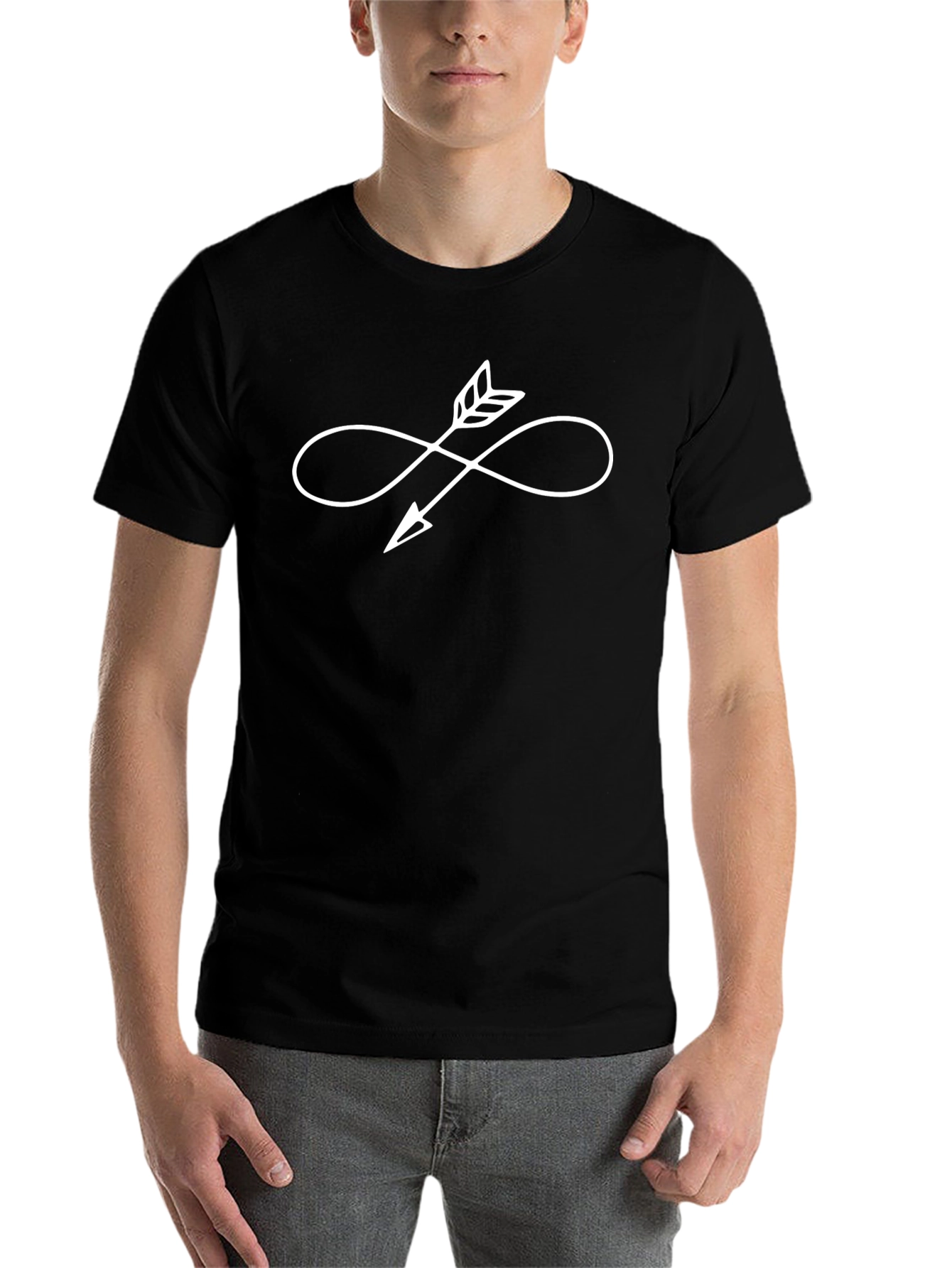 Infinity Arrow Graphic T-Shirt - Casual Black Tee