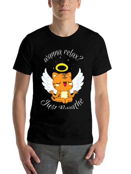 Relax Cat T-Shirt - Wanna Relax? Just Breathe Tee