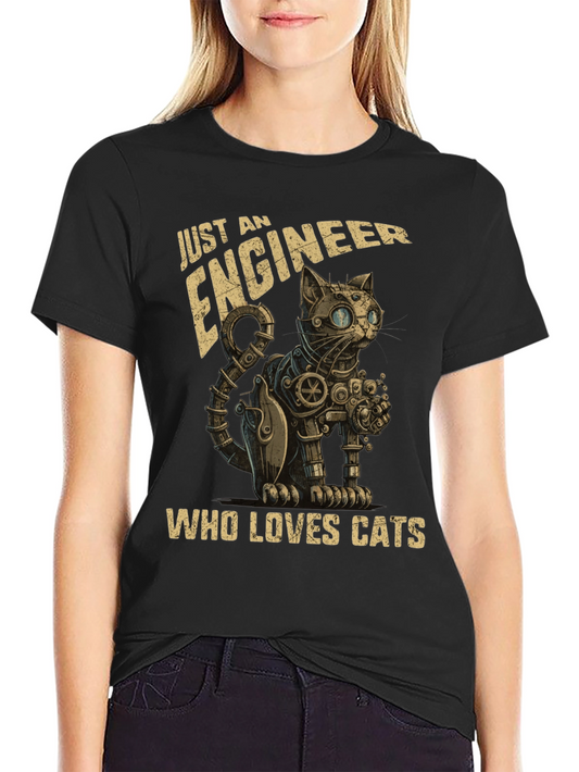 Engineer Cat Lover T-Shirt - Steampunk Style