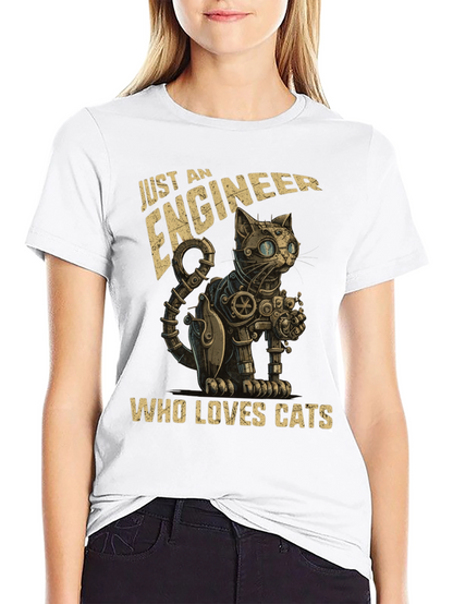 Engineer Cat Lover T-Shirt - Steampunk Style