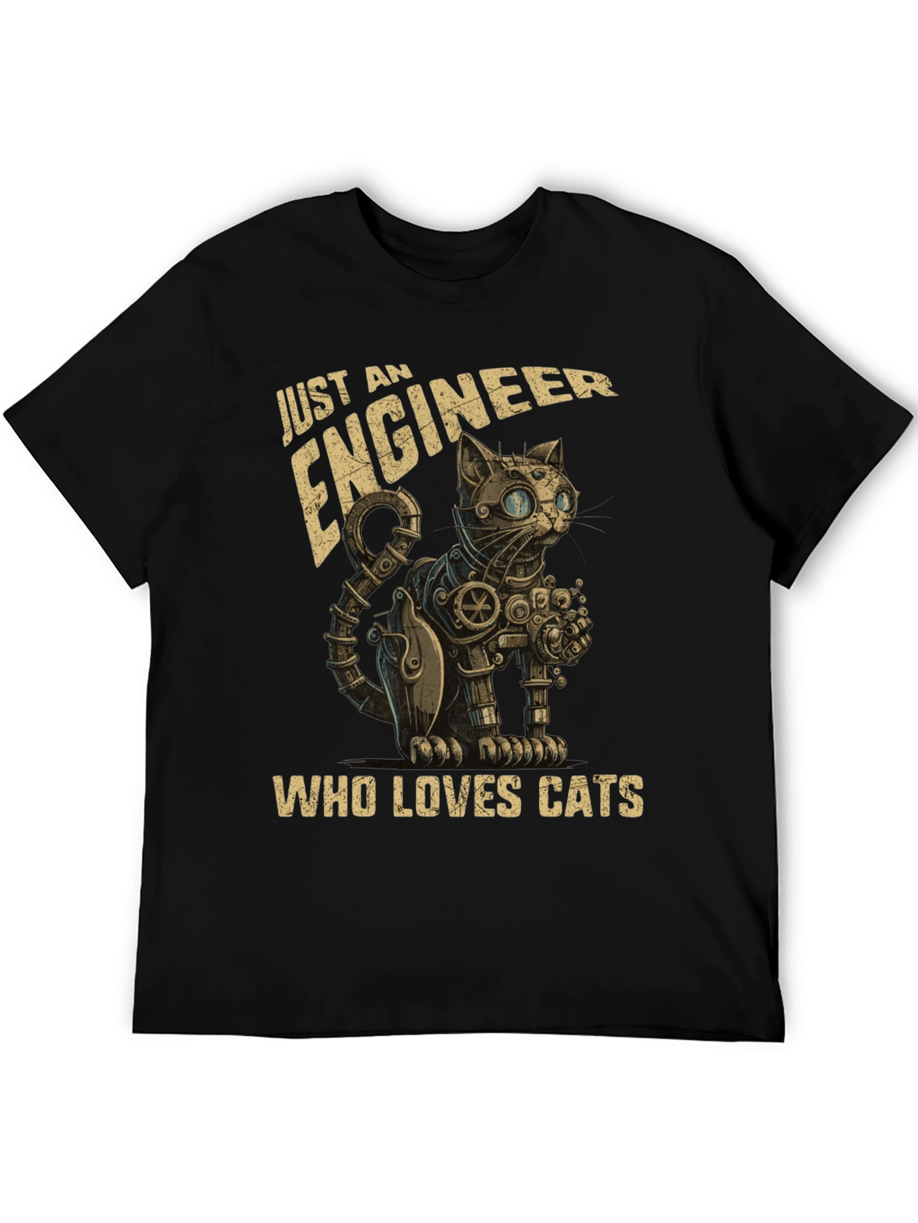 Engineer Cat Lover T-Shirt - Steampunk Style
