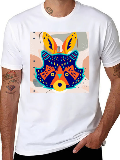 Funky Raccoon Graphic Tee - Stylish Mens Black T-Shirt