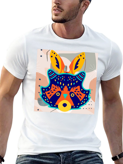 Funky Raccoon Graphic Tee - Stylish Mens Black T-Shirt