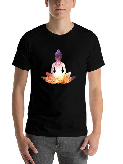 Buddha Lotus Graphic Tee - Cosmic Black T-Shirt