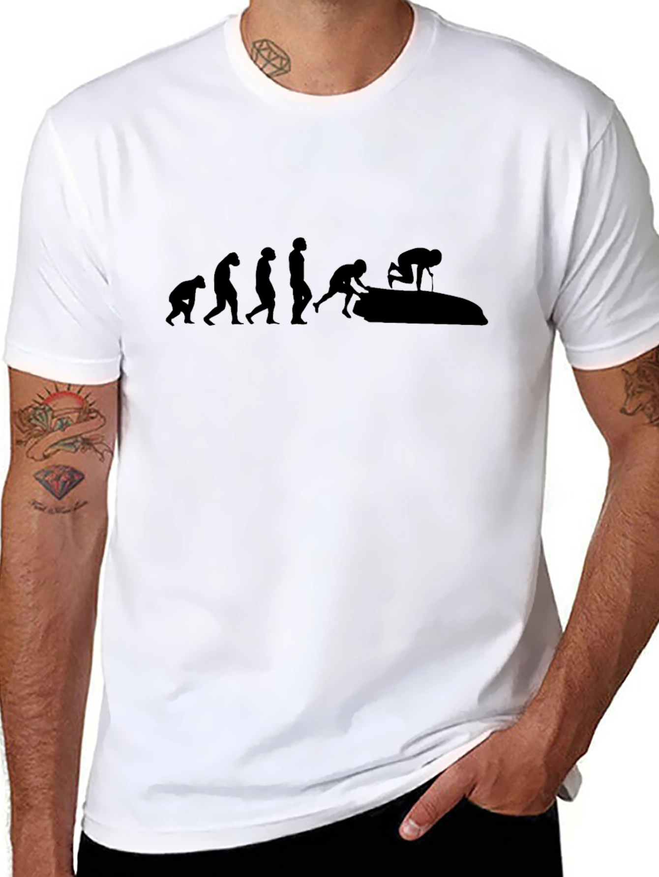 Evolution of Jetskiing Black T-Shirt