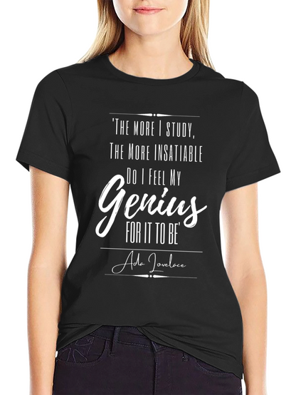 The More I Study Genius Black T-Shirt