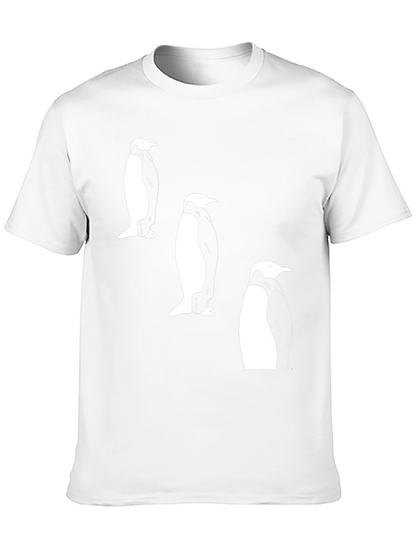 Penguin Trio Graphic Tee - Black Cotton T-Shirt