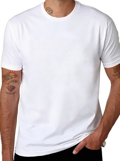 Funny Relationship Status Sleeping Diagonally T-Shirt