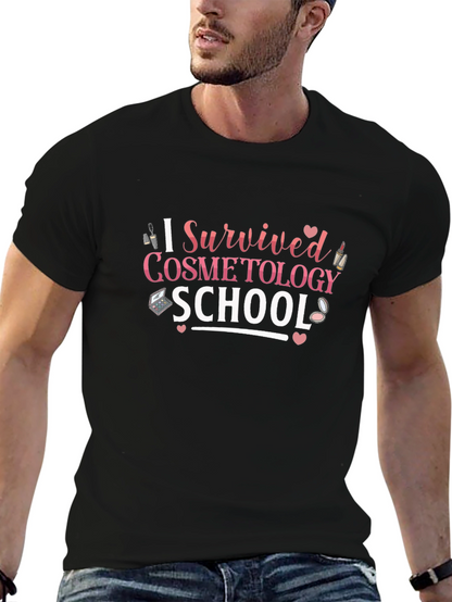 I Survived Cosmetology School Black T-Shirt