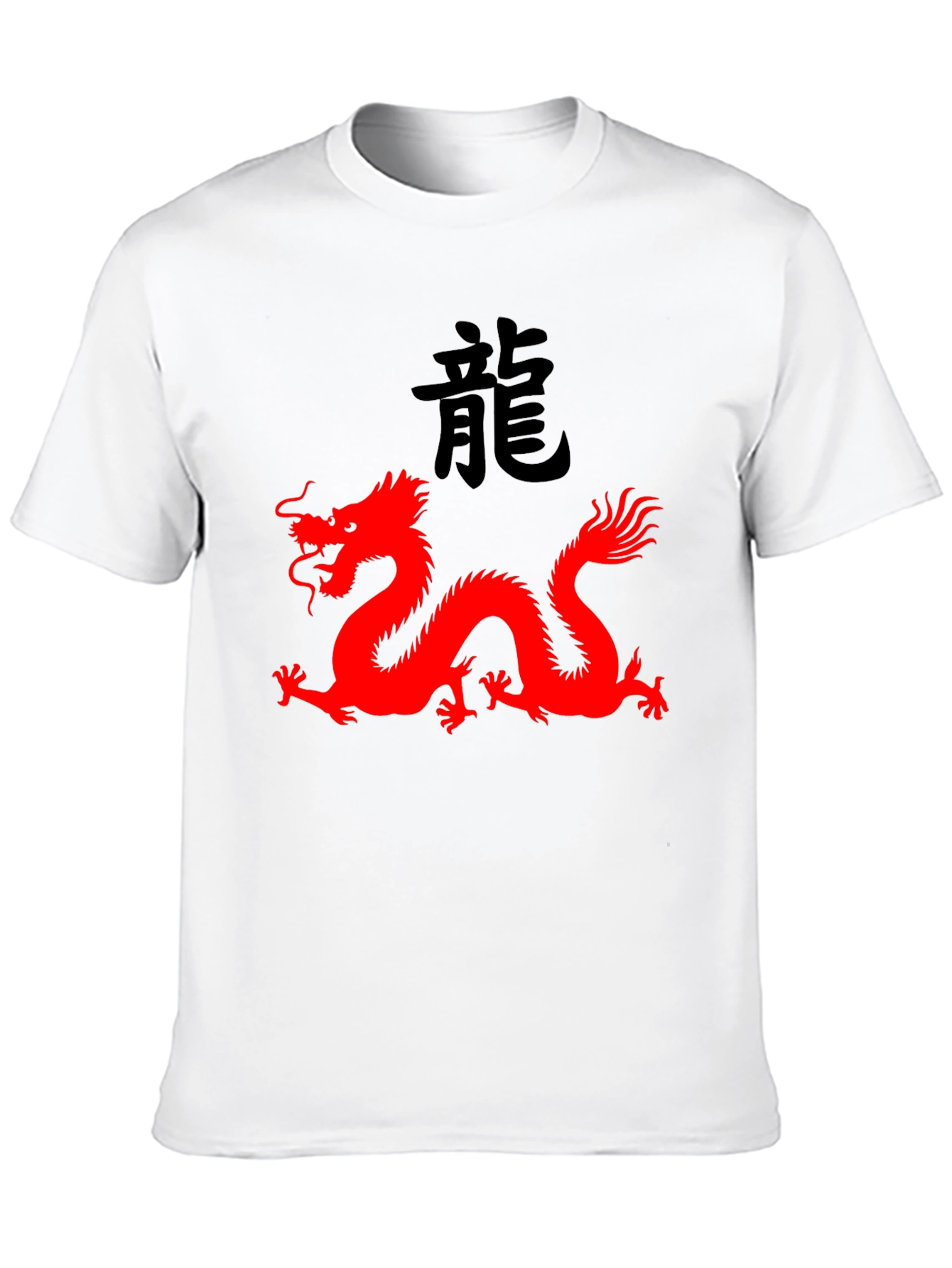Black T-Shirt with Red Dragon Graphic