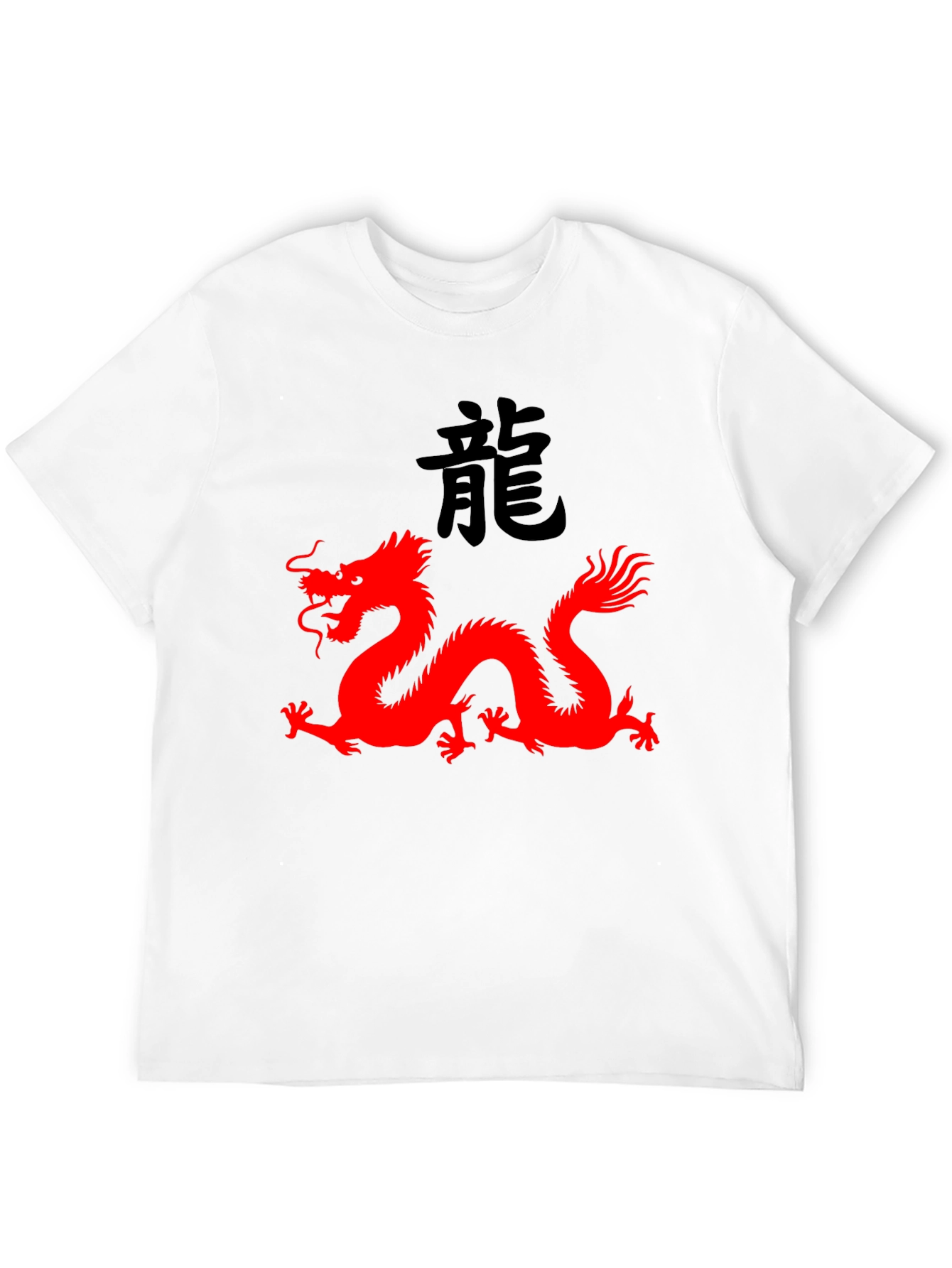 Black T-Shirt with Red Dragon Graphic