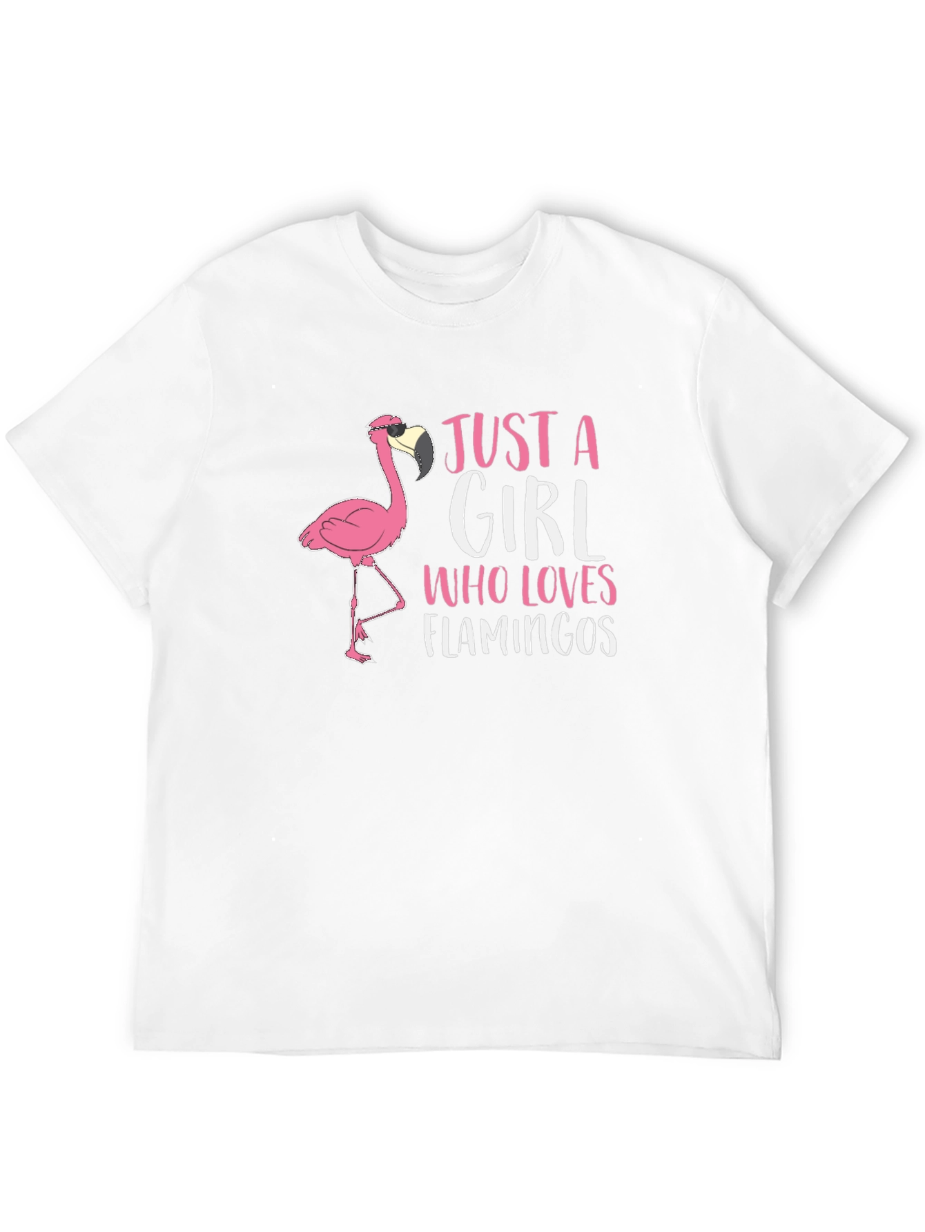 Just A Girl Who Loves Flamingos Black T-Shirt