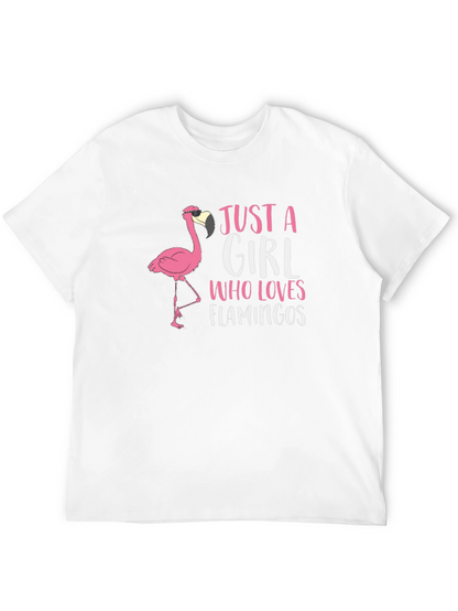 Just A Girl Who Loves Flamingos Black T-Shirt