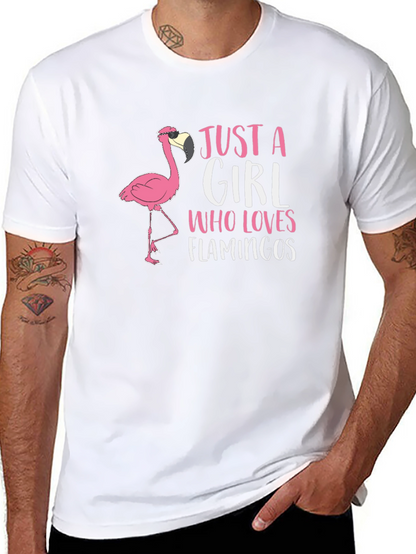 Just A Girl Who Loves Flamingos Black T-Shirt