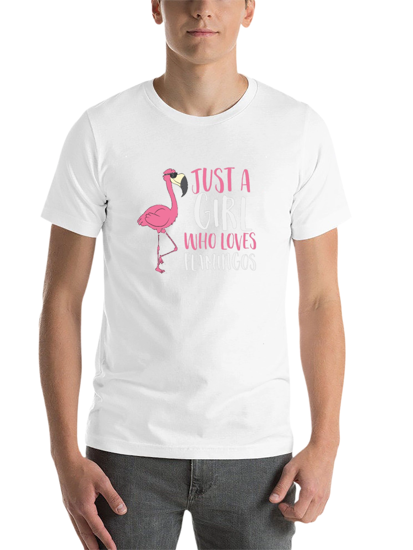 Just A Girl Who Loves Flamingos Black T-Shirt