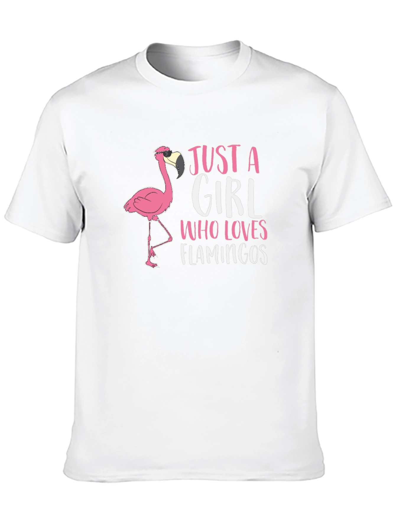 Just A Girl Who Loves Flamingos Black T-Shirt