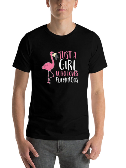 Just A Girl Who Loves Flamingos Black T-Shirt